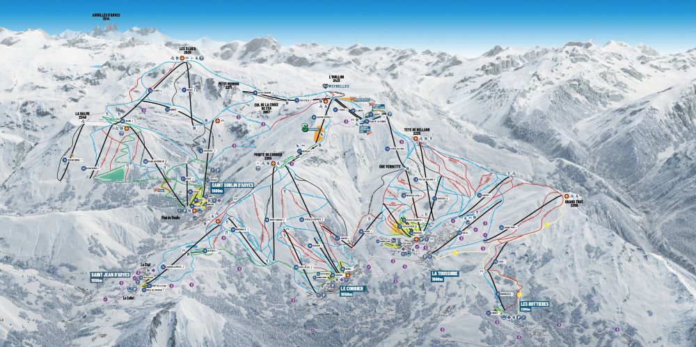 Ski map - Les Sybelles